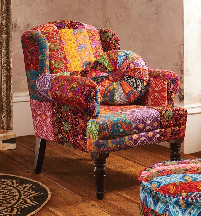 Multi Patch Embroidered Armchair KNOTS